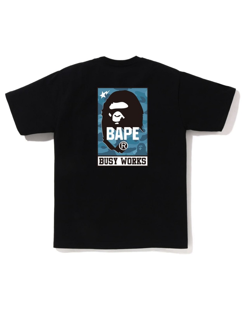 T Shirts Bape Honeycomb Busy Works Noir Homme | SPS-34449322